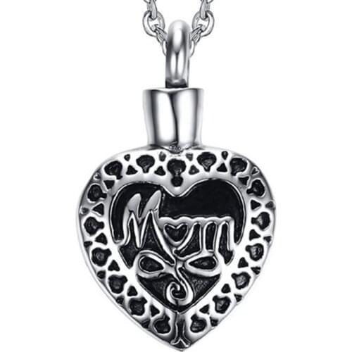 Best Mothers Day gift Titanium Steel Jewelry Wholesale Samples Customized Ash Box Mom Pendant with O Chain good quality NE274