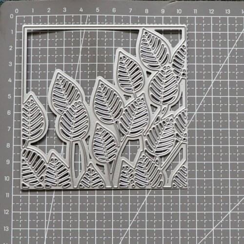 Metal Cutting Dies Cut Die Mold Leaf Frame Square Background Scrapbook Paper Craft Knife Mould Blade Punch Stencils