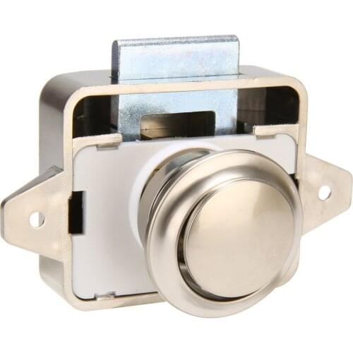 Mini Push Lock Button Catch Lock Cupboard Door Knob Camper Caravan Motorhome RV Cabinet Drawer Push Latch
