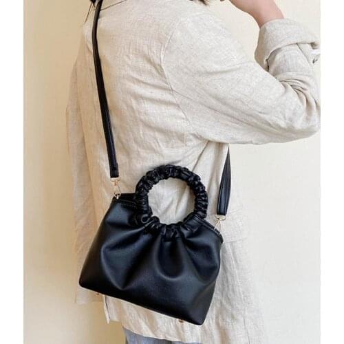 Fashion Handbag Solid Color All-match Casual Women Faux Leather Handbag Gifts for Work Travel Party Shopping Daily Life 2021