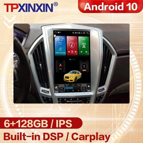 4+64GB Android 10.0 Tesla Screen Multimedia Stereo For Cadillac SRX 2009 2010 2011 2012 CAR GPS Radio Receiver Player Head Unit