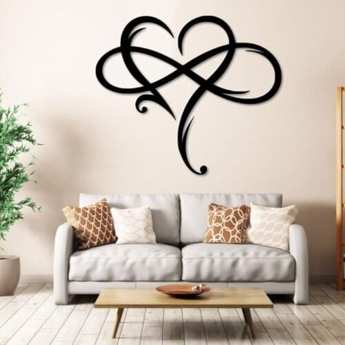 Wall Decoration,Metal Infinity Heart Sign Wall Pendant Art Love Wall Sign Metal Wall Decor