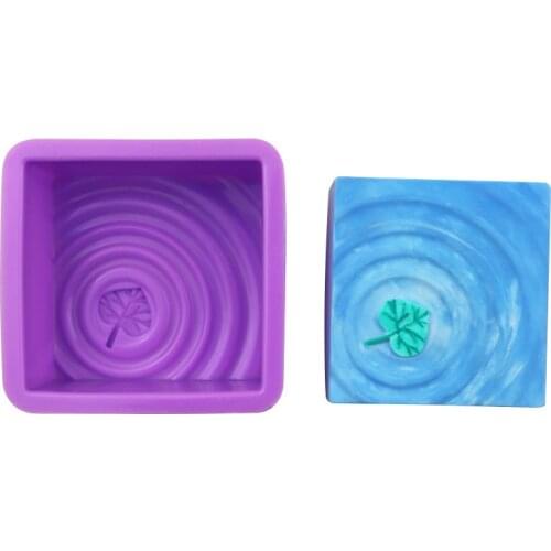 Single square leaf ripple cake silicone mold pudding mold handmade soap mold food grade silicone