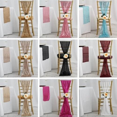 Wholesale Price Sequin Chair Cap Hood Chiavari Chair Cover For Banquet Our Door Wedding Event Decoration