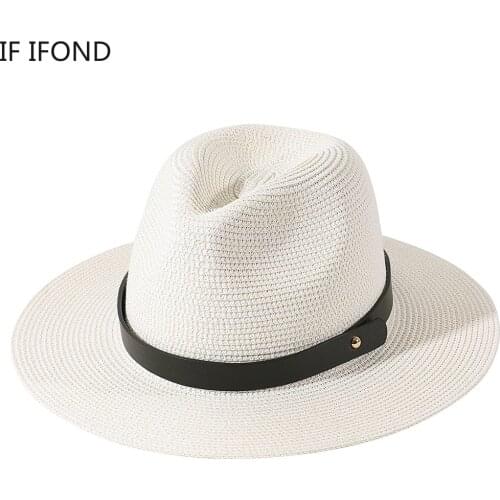 Fashion Vintage Panama Hats For Women men Summer Breathable Cooling Straw Sun Hats Jazz Trilby Cap