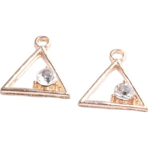 Earring charm Gold Diamond embellished Beads Bracelets Charm Pendants Fashion for Jewelry Making Findings DIY Charms Handmade