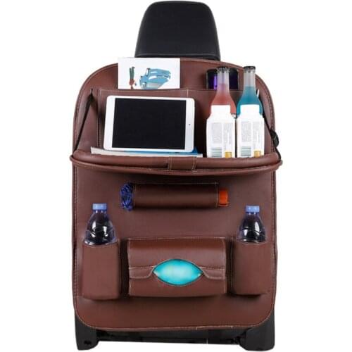 PU Leather Car Seat Back Storage Hang Bag Multi-functional IPad Mini Holder Common Back Seat Organizer For Kids Storage