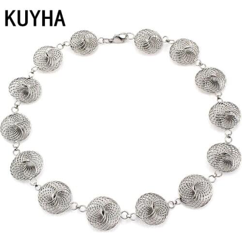 Hollow Necklaces Many Big Round Ball Pendant Women Chokers Necklaces Jewelry Bijouterie Present