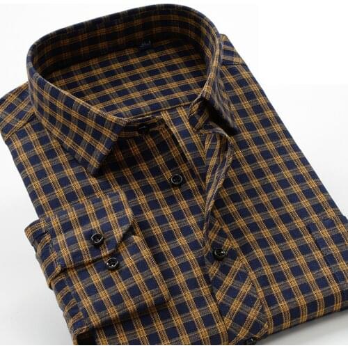 6XL 7XL 8LX 9XL 10XL young mens business casual slim brand shirt 2020 autumn and winter thick warm cotton plaid shirt