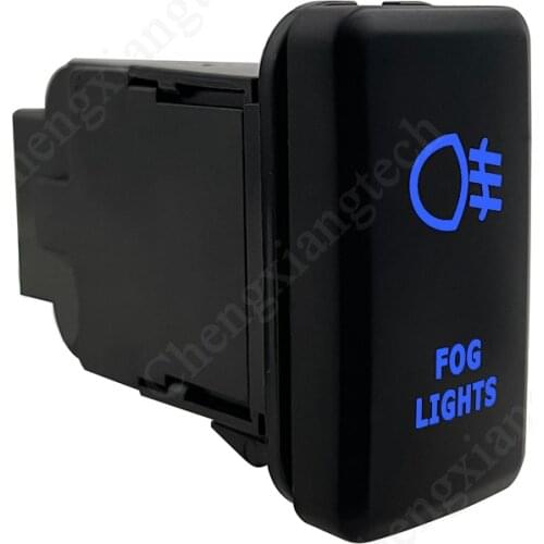 Blue LED Car Push Button Switch Fog Lights For Toyota Prado Landcruiser Hilux FJ Cruiser ON OFF Switch + Wire 12 Volt 3Amp
