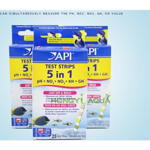 Water quality test strip freshwater seawater general purpose Five in one PH NO2 NO3 KH GH Data test Fish tank Supplies
