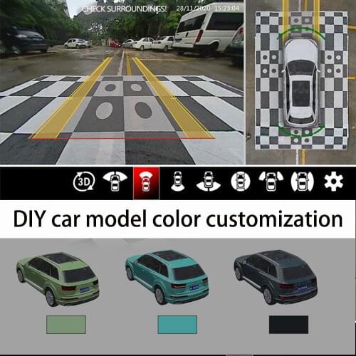 Super 3D 360 Degree Bird Eye Surround View Parking Monitor DVR System car cameraMultiple car model optionsColor DIY debugging