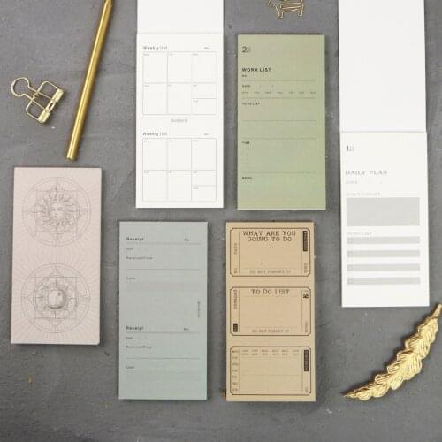 Vintage Daily Weekly Plan To Do List Work List Memo Pad Student Notebook Diary Book Memo Notepad Stationery School Supplies