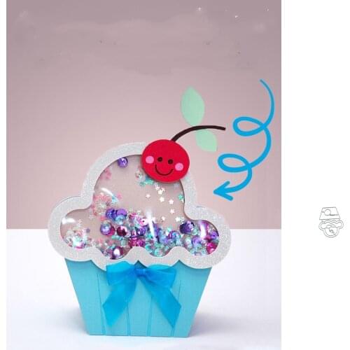 Cherry Cupcake Shaker Craft Metal Dies Stencil Template for DIY Embossing Paper Photo Album Gift Card Making Scrapbooking