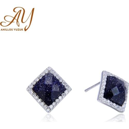 Anillos Yuzuk 925 Silver Zircon Starry Sky Stud Earrings For Women Classic Simple Color Earings Daily Jewelry