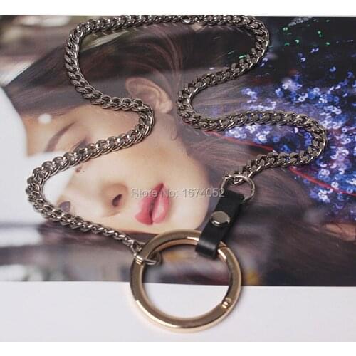 100% Handmade Fetish Punk Gothic Choker Chain Metal Necklace Collar Leather Women Girl Necklace