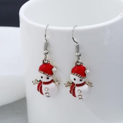 1 Pair Christmas Earring Gift Earrings Christmas Tree Santa Claus Holiday Snowman Socks Fashion Drop Earrings Ornement Jewelry