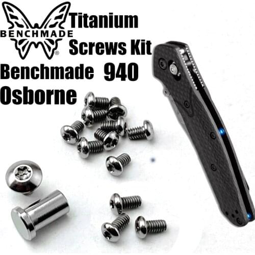 1 Full Set Custom Made Titanium Alloy Benchmade 940 Osborne Knife Handle Screws Direct Fit Spindle Pocket Folding EDC DIY Parts