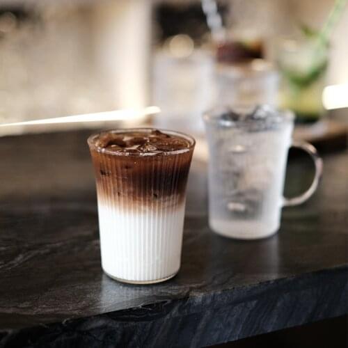 1PCS/3PCS Beer Wine Glasses Mug Japanese Glass Transparent Juice Cup Ins Style Water Mugs Latte Cup Iced Coffee Cups Wholesale