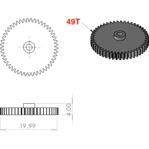 1pc 49T gear for Grundig CF 5500 cassette deck tape recorder