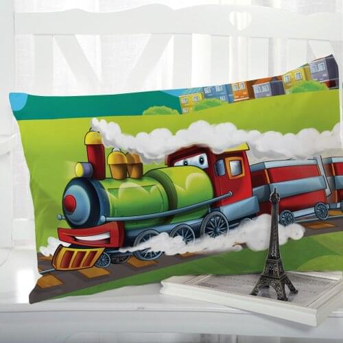 1pc Cartoon Childrens Pillow cover Pillow case Bedding Pillowcase Pillowcovers decorative 50x70 3D for kids baby Car train