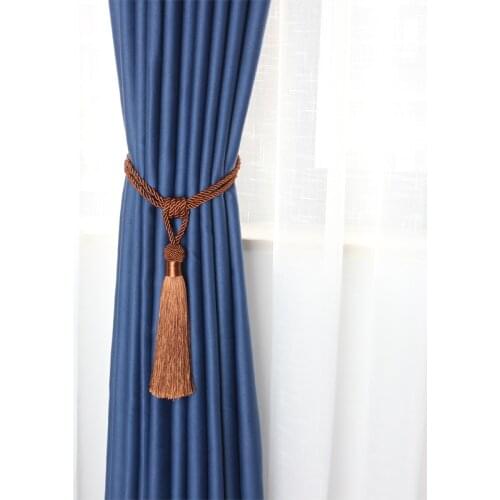 1Pc Polyester Tassel Curtain Tieback Home Decoration Handmade Single Ball Tassel Curtain Tie Backs Curtain Holder Buckle Rope