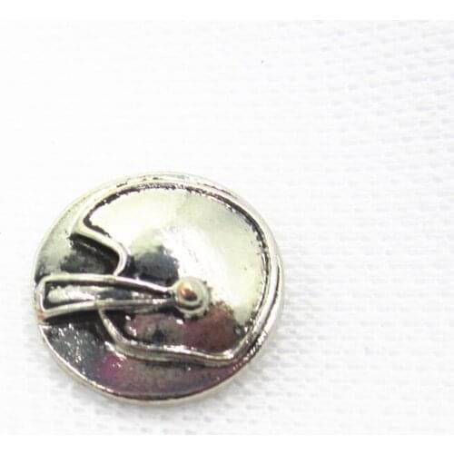 10pcs/lot Antique Silver Football helmet snap button charms for snaps button Bracelet&Bangles DIY Snap Jewelry Charms