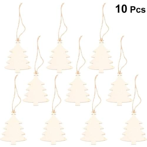 10pcs Christmas Wooden Hanging Plaque Christmas Tree Hanging Sign Hanger Decoration