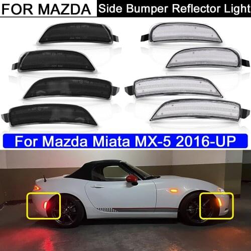 Smoked or Clear Lens Amber/Red Full LED Side Marker Light For 2016-up Mazda MX-5 Miata, Powered by Total 98-SMD LED