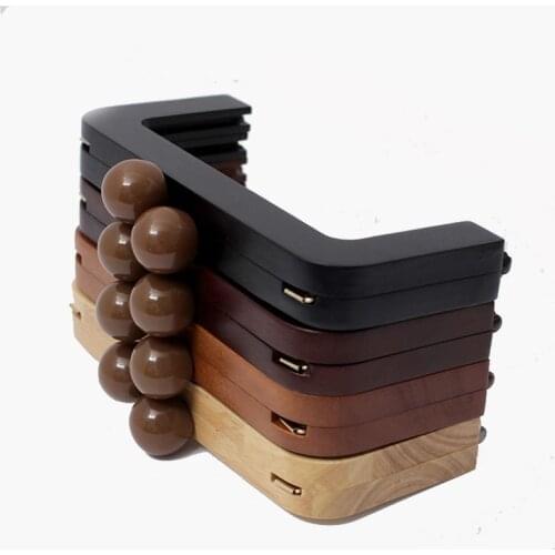 5 sets wallet purse frame solid material light coffee acrylic clasp handmade diy handbag accessories wooden purse frame handle