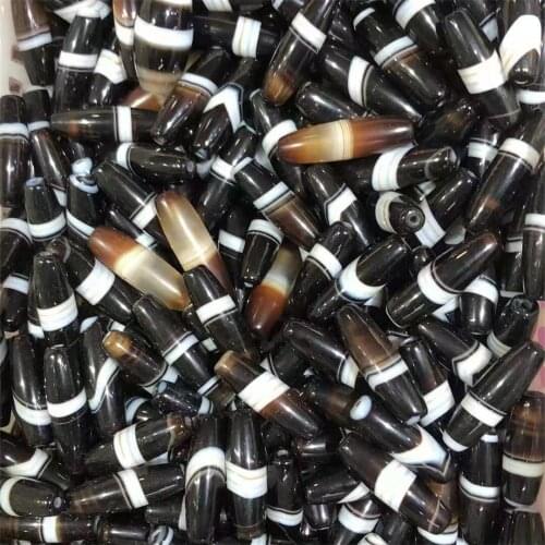 50pcs/lot Packed wholesale all kinds of striped agate long tube beads natural loose jewelry DIY retro materials