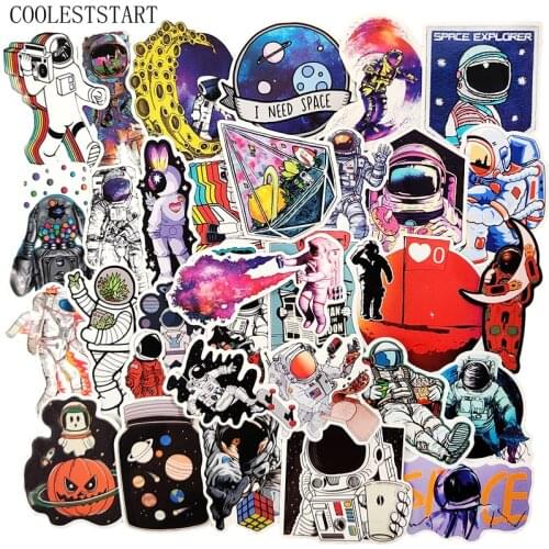 50Pcs/Pack Astronaut Space Graffiti Stickers For Planner Scrapbooking Stationery Motorcycle Laptop Diary Helmet Stickers