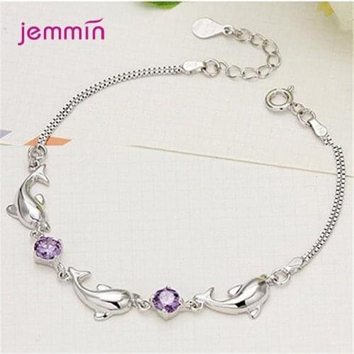 925 Sterling Silver Retro Friendship Chain Bracelet For Women Girls CZ Crystal Fine Jewelry Wholesale