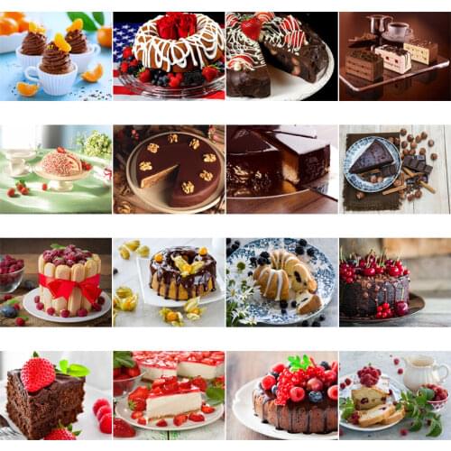 Full Square Round Drill Cake Dessert 5D DIY Diamond Painting Embroidery Wall Ornaments Cross Stitch Home Decor Living Room Gift