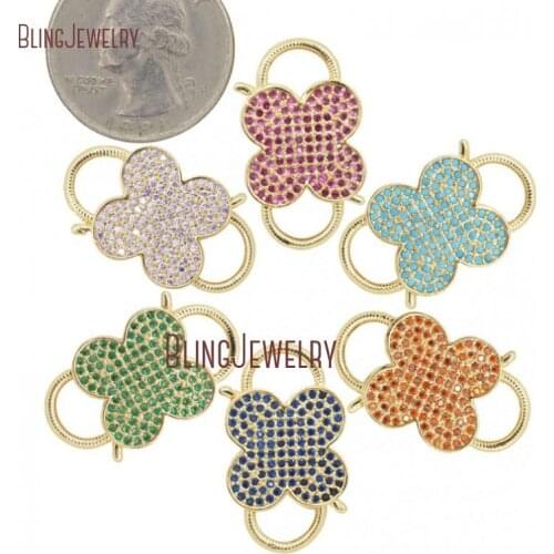 Color Stoned Padlock CZ Ziricon CZ Micro Pave Lock Double Sided Padlock Antique Twisted Lock 17x27mm FC30004