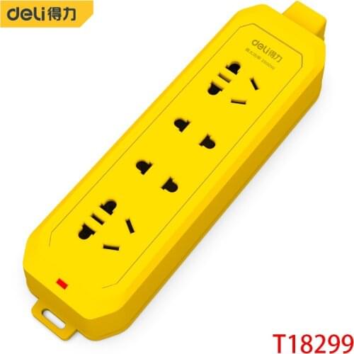Deli T18299 2 Combination Holes, 2 Double Holes Protection Door Design Flame-Retardant PP Material Prevent Electric Shock