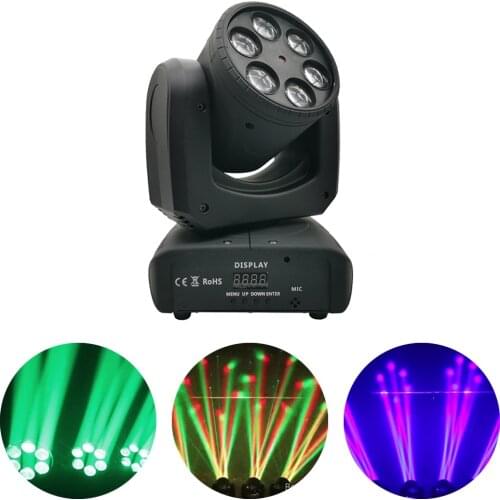 Six Bee Eyes and Laser Moving Head Beam Lamp Party Lights DMX512 LED DJ Christmas Sound Music LED Par DJ Disco Night Lighting