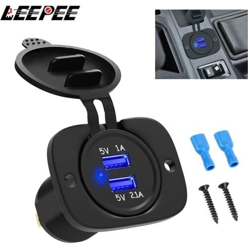 Dual USB Socket Charger 12-24V 3.1A Adapter Outlet Power for Car Motocycle Truck Marine Universal USB Socket Plug Waterproof