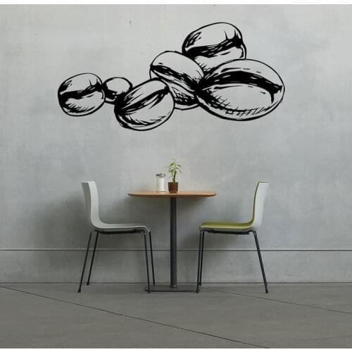 Coffee Beans Shop Cafe Drink Logo Emblem Sign Wall Sticker Vinyl Interior Design Decoration Window Decals Removable Murals 4527