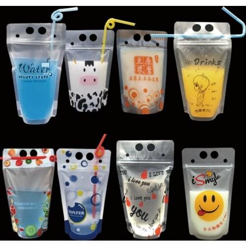 Ferimo 100pcs Juice milk coffee liquid packaging bag ziplock stand up bag small clear plastic pouch package bags