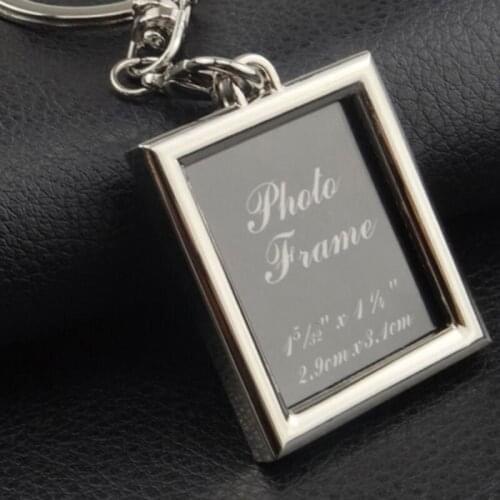 Photo Frame Key Chain DIY Photo Key Ring Square Pendant Keyring Bag Car Accessories Silver Color Metal Keychains 3.9*3.4cm 2018
