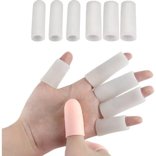 5Pcs Gel Toe Tube Finger Protector Sleeves Separators for Cracked Skin/Corn/Blisters/Callus Relief Toe Bunion Braces Supports