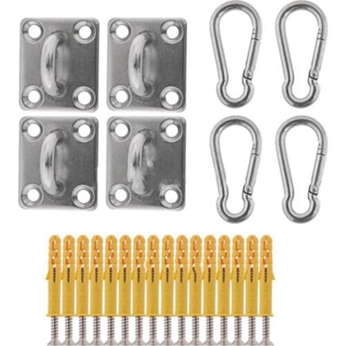 Hot 4 Sets Suspended Ceiling Wall Mount U-Shaped Hooks Stainless Steel Heavy Duty Multi-Function Hammock Hammock Hook