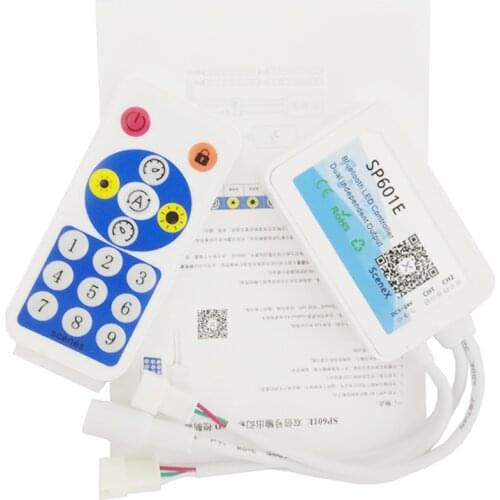 SP601E Music Controller WS2812B WS2811 Led Controller Dual Signal Addressable Pixels LED RGB Strip Light IOS/Android DC5V-24V