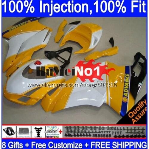 Injection Body For DUCATI 749S 999S 749 999 S R Bodywork 121MC.28 749-999 03 04 749R 999R 2003 2004 OEM Fairing kit yellow white
