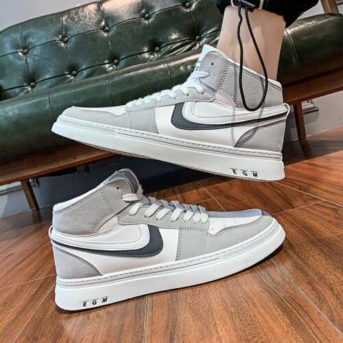 High Top Sneakers Men Casual Shoes Lace Up Trainers Male White Sneakers Breathable Tenis Casual Sneakers Men Skateboarding Shoes