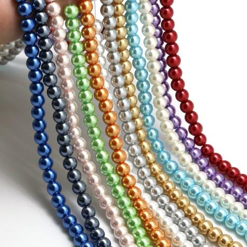 6mm Round Glass Spacer Pearl Beads for Jewelry Making DIY Crafts Sewing Clothing Accessories Decoration Art