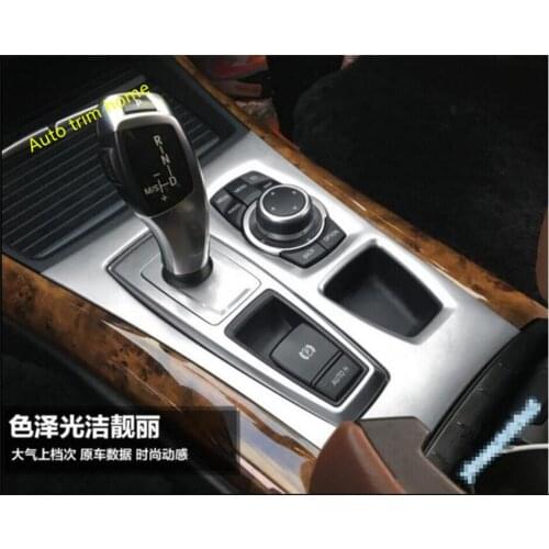 Lapetus Interior Gearshift Box Knob Panel Protection Cover Trim Fit For BMW X5 E70 2009-2013 X6 E71 2010-2014 Stainless Steel