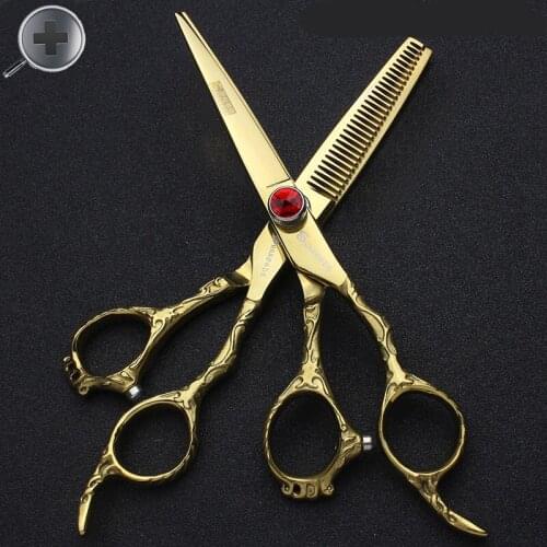 Scissors 6"/7" Carving Barber Scissors Professional Hairdresser Hairdressing Scissors Set for Cutting + Thin Barber Scissors