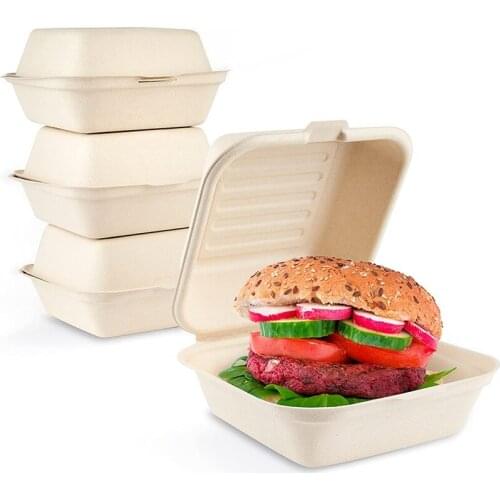 Clamshell Burger Boxes, Takeaway Box Containers, Biodegradable & Compostable, Food Boxes Burger Boxes For Parties